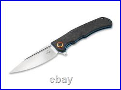 Boker Nubilum Folding Knife Black Carbon Fiber Handle D2 Plain Edge 01BO492