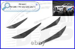 Canard Splitter Dry Carbon Fiber Fit BMW M3 M4 G80 G82 G83 2021+ 4pcs Left Right