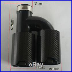 Car Carbon Fiber Exhaust Dual TWIN End Tips for BMW 63mm In 89MM Out Dual Pipes