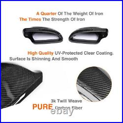 Carbon Fiber Add-on Side Door Rear View Wide Wing Mirrors Cover Caps For Audi S5