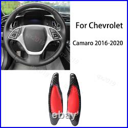 Carbon Fiber Black Steering Wheel Shift Paddle Trim For Chevrolet Camaro 16-20