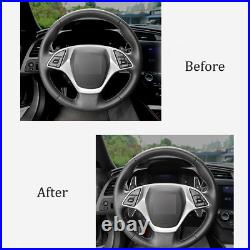 Carbon Fiber Black Steering Wheel Shift Paddle Trim For Chevrolet Camaro 16-20