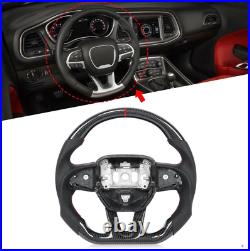 Carbon Fiber Flat Preforated Steering Wheel for Dodge Charger Challenger SRT GT