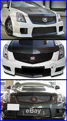 Carbon Fiber Front Bumper Center Lip Spoiler For 2010-15 Cadillac Cts-v 2d Coupe