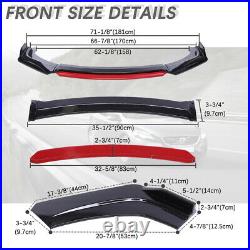 Carbon Fiber Front Bumper Lip Splitter Spoiler + Strut Rods For 13-16 Scion FRS