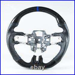 Carbon Fiber Leather Steering Wheel Blue For Ford Mustang 2019-2020 Facelift
