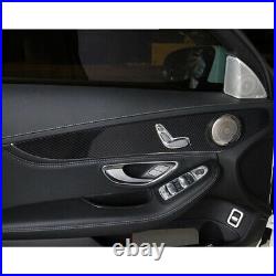 Carbon Fiber Look Door Panel Cover Trim For Benz C Class W205 GLC X253 2015-2021