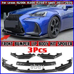 Carbon Fiber Look Front Bumper Lip for LEXUS IS200t IS300 IS350 F Sport 2017-20