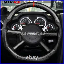 Carbon Fiber Perforated Leather Steering Wheel Fit 2008-2010 JEEP Wrangler JK