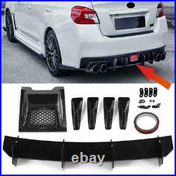 Carbon Fiber Rear Bumper Lip Diffuser Fog Lamp Cover For Subaru Impreza WRX STI