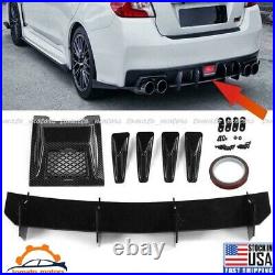 Carbon Fiber Rear Fog Lamp Cover Bumper Lip Diffuser For Subaru Impreza WRX STI