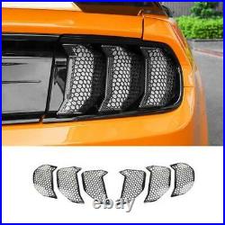 Carbon Fiber Rear Tail Light Lamp Cover Trim 6PCS Fit For Ford Mustang 2018-2021