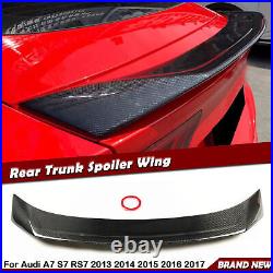 Carbon Fiber Rear Trunk Lid Spoiler Wing Black For 2013 -2017 Audi A7 S7 RS7 ok