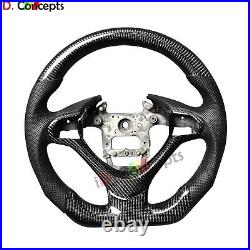 Carbon Fiber Steering Wheel Controls Black Leather for 2009-2014 TSX CU2 CW2