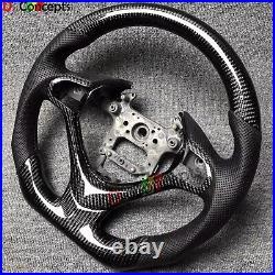 Carbon Fiber Steering Wheel Controls Black Leather for 2009-2014 TSX CU2 CW2