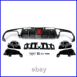 Carbon Fiber Style Rear Diffuser+Tailpipes For Benz C205 Coupe AMG Sport 2015-18