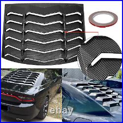 Carbon Fiber Style Rear Window Louvers Sunshade Cover for Dodge Charger 11-21