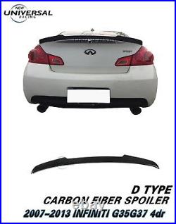 Carbon Fiber Trunk Spoiler For 2007-2013 INFINITI G25 G35 G37 Q40 Sedan Type D