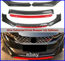 Carbon Fiber Universal Front Bumper Lip Spoiler Splitter Protector + side skirt