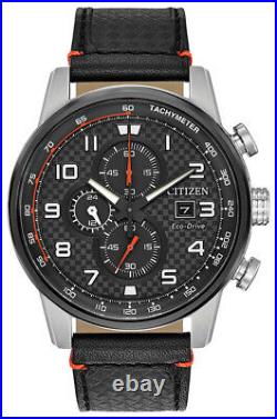Citizen Eco-Drive Primo Men's Chronograph Black Leather 45mm Watch CA0681-03E