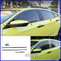 Cover Trim For Honda Civic 2016-20 Lower Window Strip Sill Molding Carbon Fiber