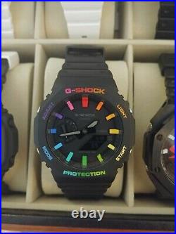 Custom Rainbow CasiOak Casio G-Shock GA2100-1A1 Full Bezel
