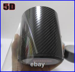 DIY Car Black 5D Glossy Mirror Carbon Fiber Vinyl Tape Wrap Sticker Decal AB
