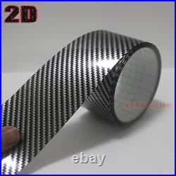 Decors Black 2D Glossy Texture Carbon Fiber Vinyl Tape Wrap Film Sticker HD