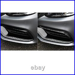 Dry Carbon Fiber Front Bumper Fog Lamp Spoiler Cover For Benz W205 S205 C63 AMG