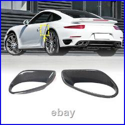 Dry Carbon Fiber Side Air Fender Vent Cover For Porsche 911 991 Turbo S 2014-16