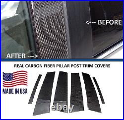 FORD F150 Super Crew 2004-2014 REAL CARBON Fiber Black Window Pillar Posts 4pcs