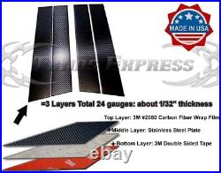 Fit2005-2010 Chrysler 300 300C 6Pc Pillar Post Trim Cover Carbon Fiber Black