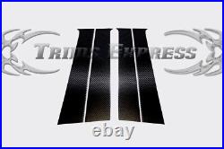 Fit2014-2018 Chevy Silverado/Sierra 4Dr 4Pc Pillar Post Trim Carbon Fiber Black