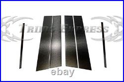 Fit2018-2024 Toyota Camry 6Pc Pillar Post Trim Carbon Fiber Black Cover