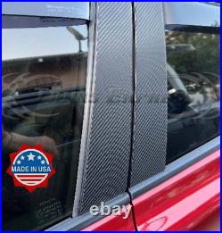 Fit2018-2024 Toyota Camry 6Pc Pillar Post Trim Carbon Fiber Black Cover