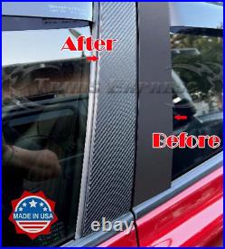 Fit2019-2022 Toyota Avalon 8Pc Pillar Post Trim Carbon Fiber Black Cover