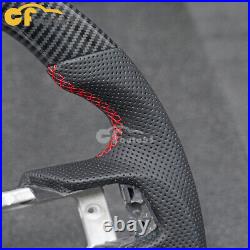 Fit For 2015-2017 Ford Mustang GT HYDRO DIP Carbon Fiber Steering Wheel Red Line