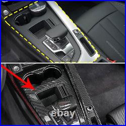 Fit For Audi A4 B9 A5 Middle Console Gear Shift Panel Cover Carbon Fiber Trim