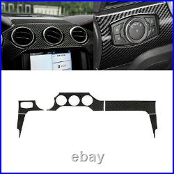 Fit For Ford Mustang 2015-2019 Carbon Fiber Interior Dashboard Panel Cover Trim