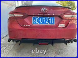 Fit Toyota Camry 2018-21 Rear Bumper Lower Diffuser Carbon Fiber Style LED Light