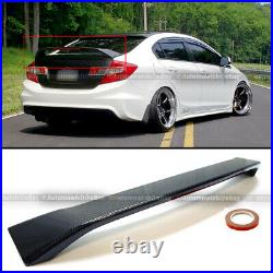 Fits 12-15 Civic Sedan SI Style Carbon Fiber Trunk Spoiler Wing / BLK Tinted LED