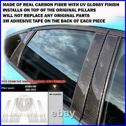 Fits Acura Rdx 2007-12 Real Black Carbon Fiber Window Pillar Posts 6 Pcs