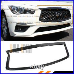 For2018-2022 Infiniti Q50 Carbon Fiber Front Grill Outline Trim Cover Overlay