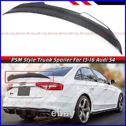 For 13-16 Audi S4 B8.5 Sedan Psm Style Highkick Carbon Fiber Trunk Spoiler Wing