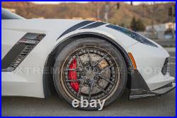 For 14-19 Corvette C7 Carbon Fiber Print Front Wheel Molding Fender Flare Pair