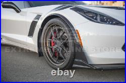 For 14-19 Corvette C7 Hydro-Dipped Carbon Fiber Front Wheel Trim Fender Flares
