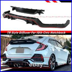 For 17-2021 Honda CIVIC Fk7 5d Hatchback Sport Type-r Style Rear Bumper Diffuser