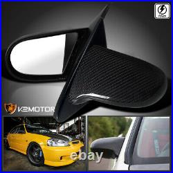 For 1996-2000 Honda Civic 2Dr/3Dr EK Real Carbon Fiber Spn Power Side Mirrors