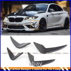 For 19-21 BMW F87 M2 Competition Carbon Fiber Bumper Shark Fins Winglet Canards