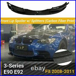 For 2008-11 BMW 3 Series E90 E92 Carbon Fiber Print Front Bumper Splitter Lip
